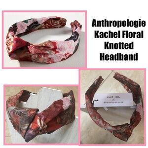 Anthropologie Kachel Floral Knotted Headband — Pink, Red, Green, Brown